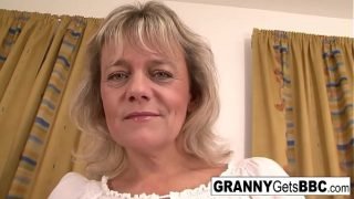 Blonde granny wants her pussy stuffed with black cock